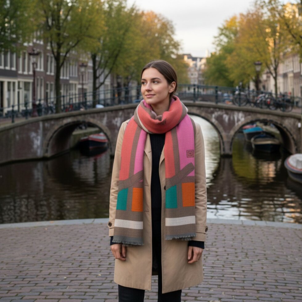 Dámský šátek s barevným lemem 185x90cm,Lemira-wa-149