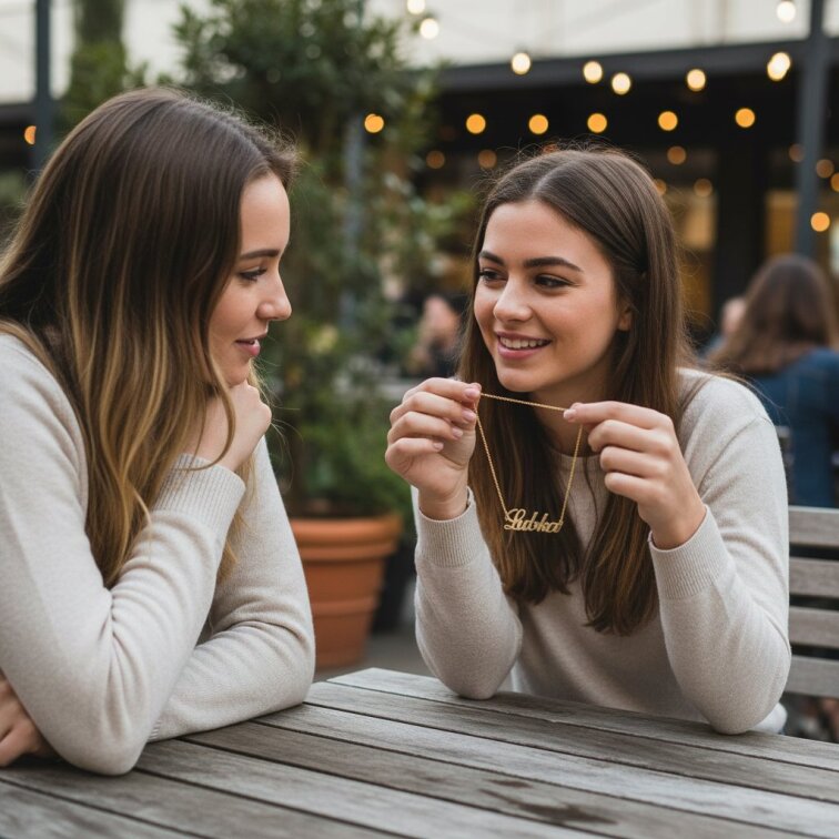 Řetízek z oceli se jménem Lubka zlatá ocel