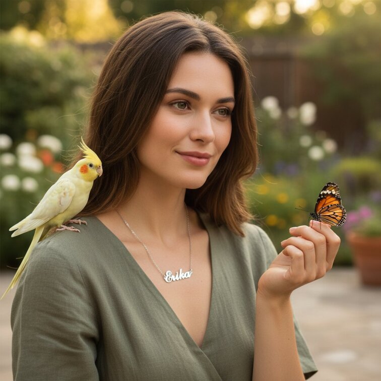 Řetízek z oceli se jménem Erika stříbrný