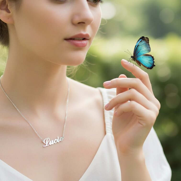 Řetízek z oceli se jménem Lucie stříbrný