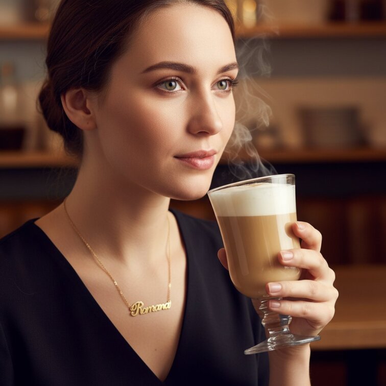 Řetízek z oceli se jménem Romana zlatá ocel