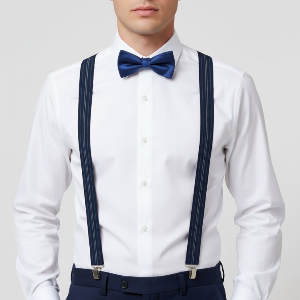 Kšandy pánské, modre pruhované MB2056