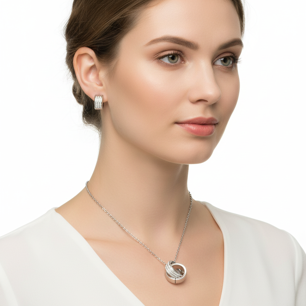 Stříbrná souprava z chirurgické oceli kroužky