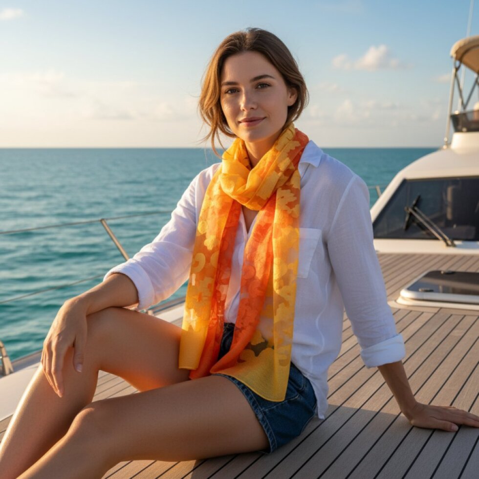 Elegantní šátek 185x67cm s kontrastním vzorem Dual Contrast-wa-185