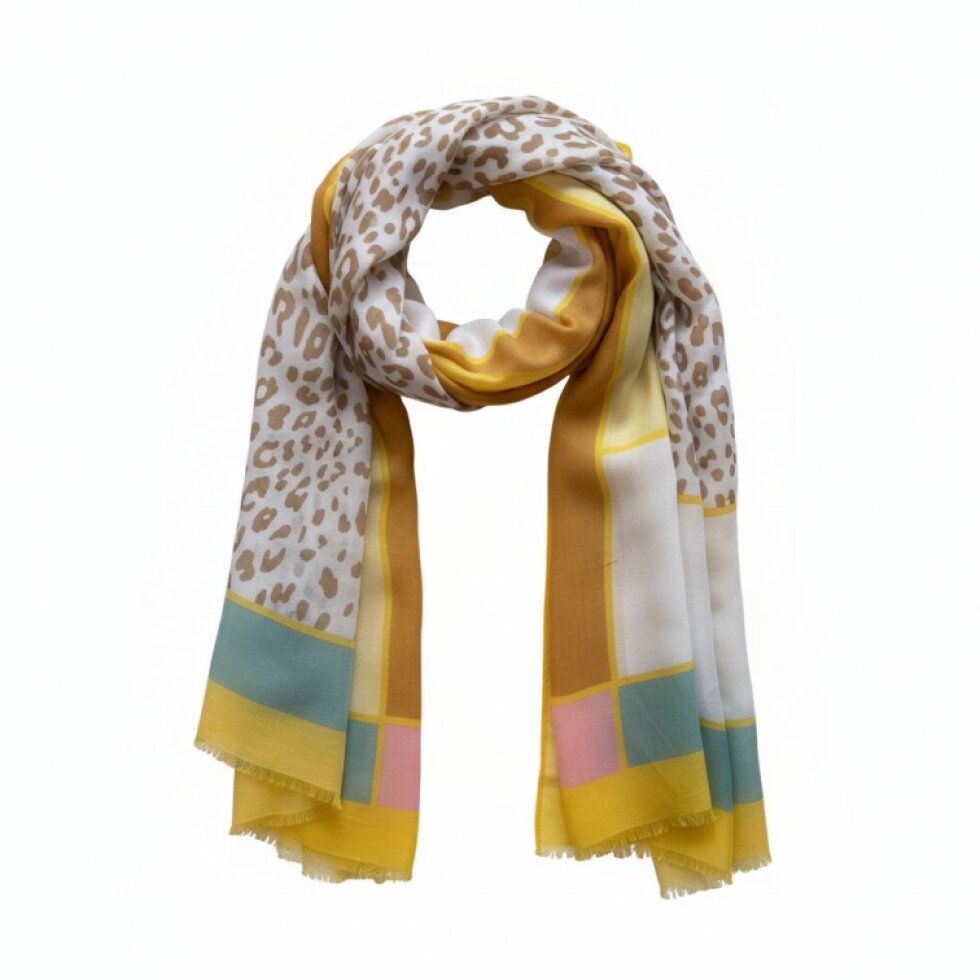 Barevný šátek Wildora 180x78, pestrobarevný vzor, bavlna