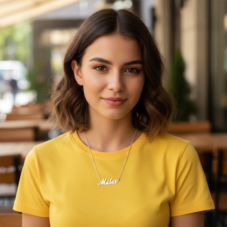 Řetízek z oceli se jménem Míša stříbrný