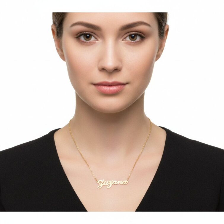 Řetízek z oceli se jménem Zuzana zlatá ocel