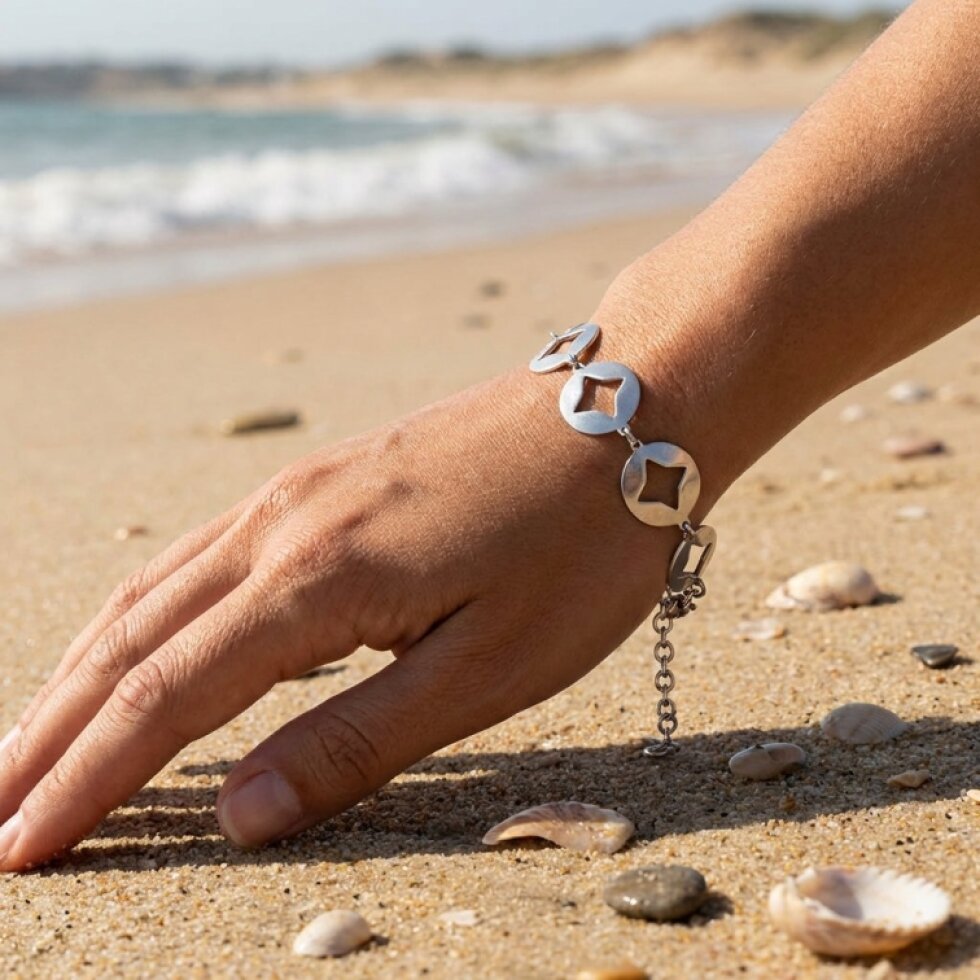 Elegantní dámský ocelový náramek s nastavitelnou délkou