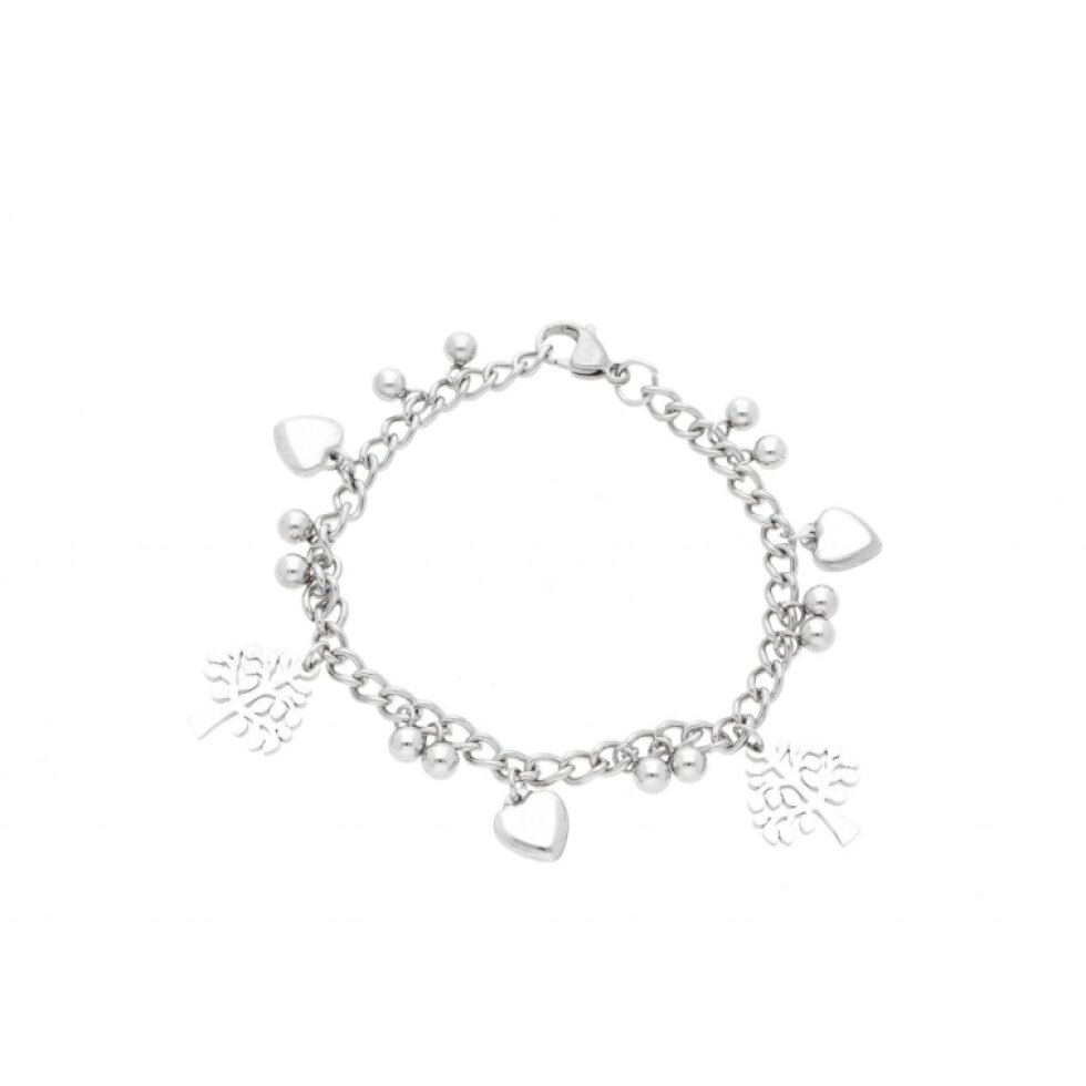 Elegantní Stříbrný Náramek se Stromem Života z Chirurgické Oceli