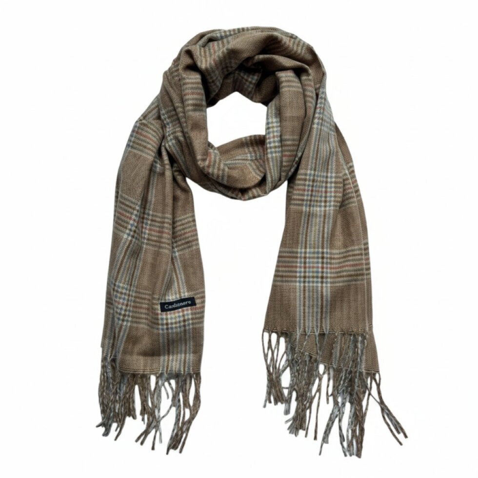 Luxusní Kašmírová Kostkovaná Šála 180 x 65 cm