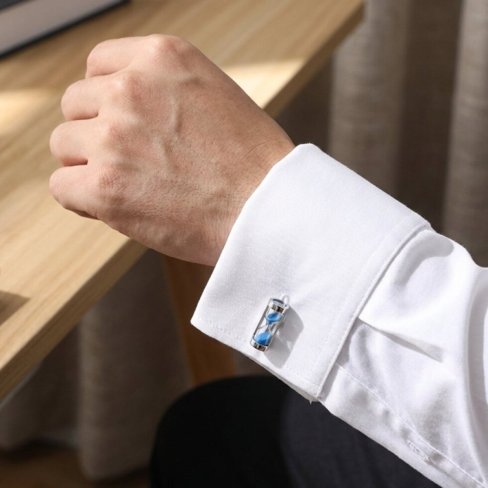 Manžetové knoflíčky Přesýpací Hodiny - Elegantní Styl