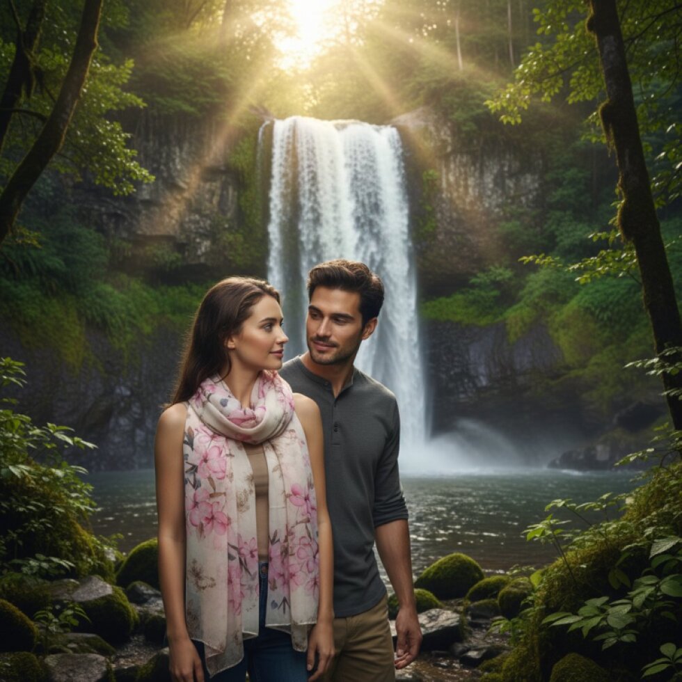 Dámská šála Florela 180x70 cm, květinový vzor, 100% silk feeling