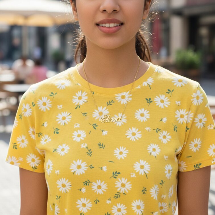 Řetízek z oceli se jménem Elena zlatá ocel