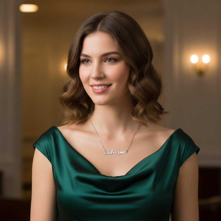 Řetízek z oceli se jménem Adriana stříbrný