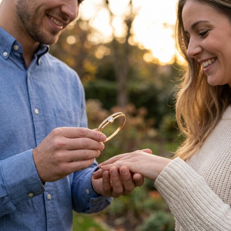 Elegantní Dámský Náramek Gold s Okem a Zirkony