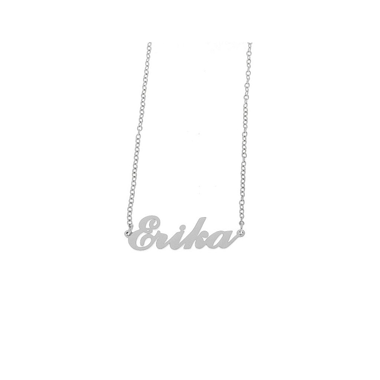 Řetízek z oceli se jménem Erika stříbrný