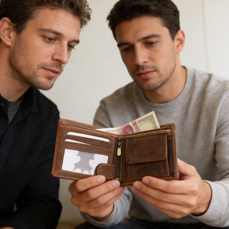 Pánská kožená peněženka hnědá s motivem Kravičky