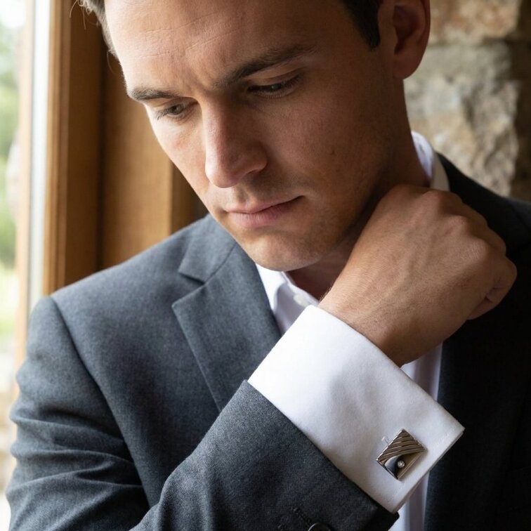 Stylové manžetové knoflíčky s kamínky - Elegance a odolnost