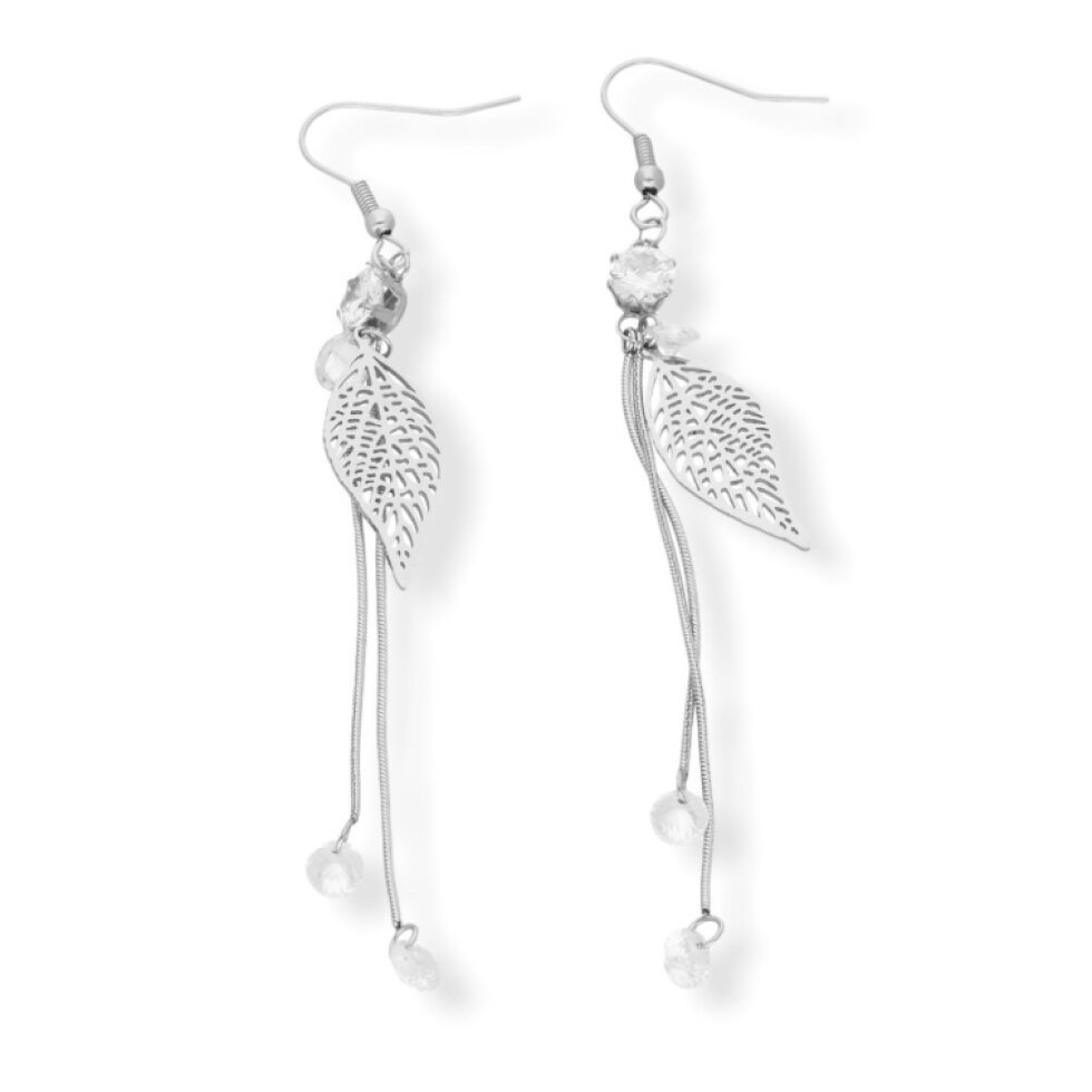 Visací náušnice s kamínky SKD975 - Chirurgická ocel