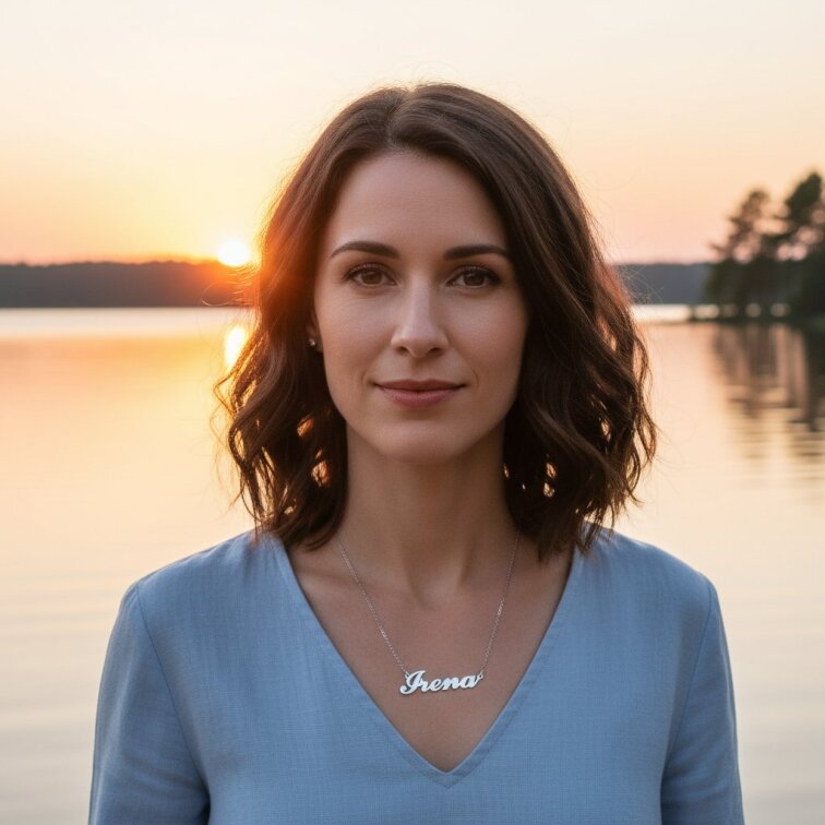 Řetízek z oceli se jménem Irena stříbrný