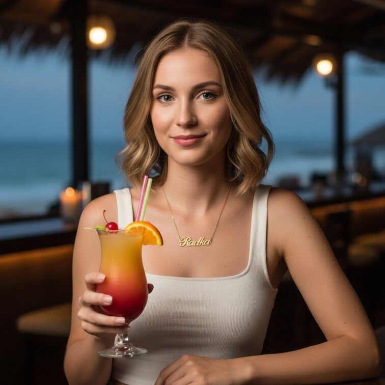 Řetízek z oceli se jménem Radka zlatá ocel