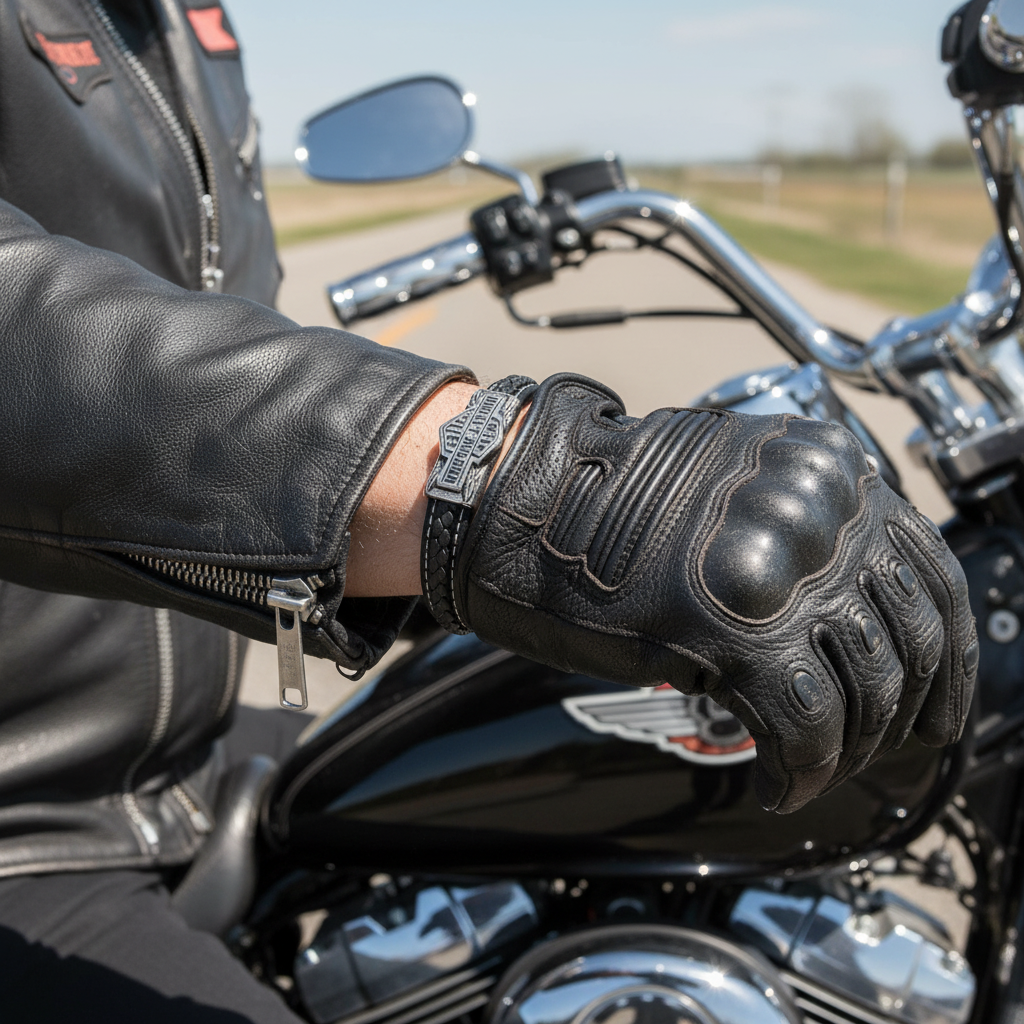 Kožený náramek Harley Davidson KD124