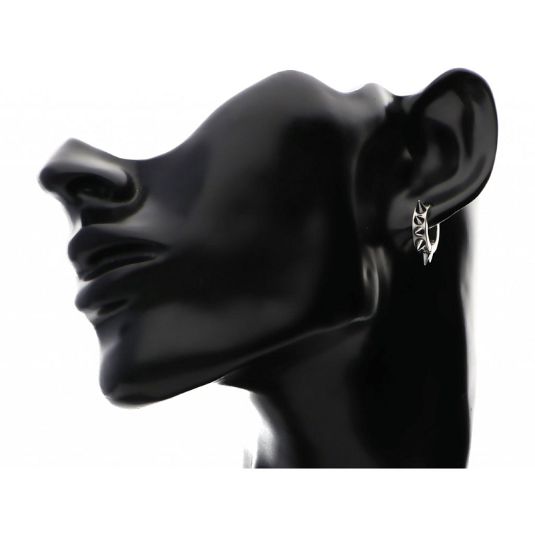 Ocelové náušnice - kroužky s ostny