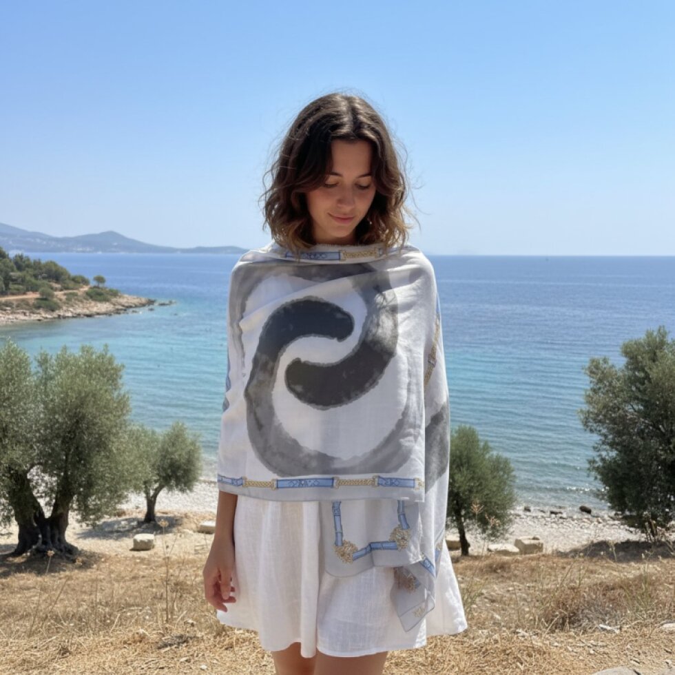 Dámský šátek Spirals Elegance s unikátním designem 180x80cm