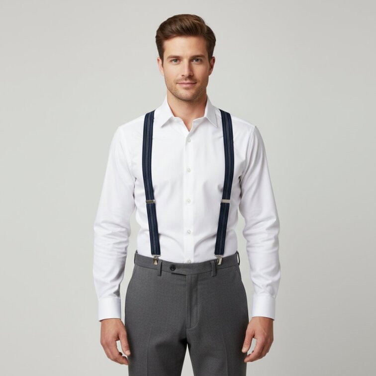 Kšandy pánské, modre pruhované MB2056