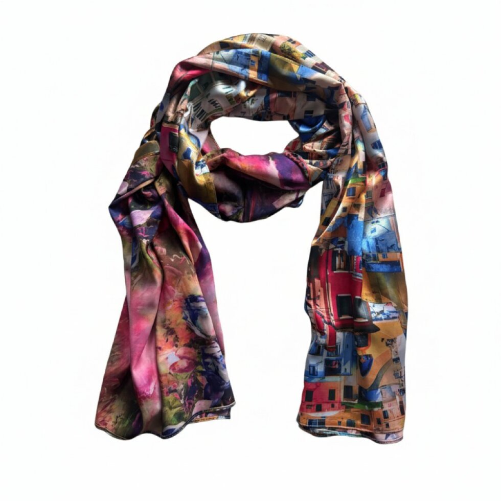 Luxusní barevný šátek Reverza 170x75 cm s hedvábným efektem