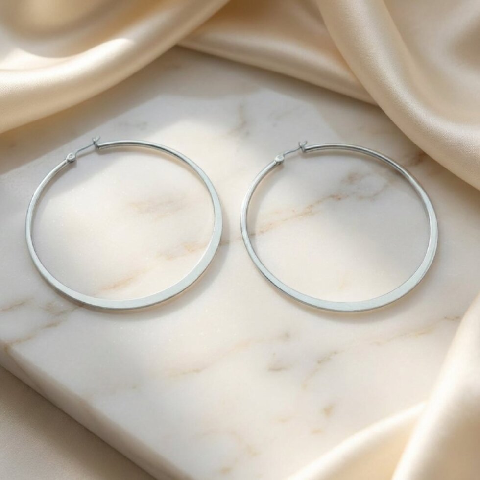Náušnice ocelové kruhy 3 cm