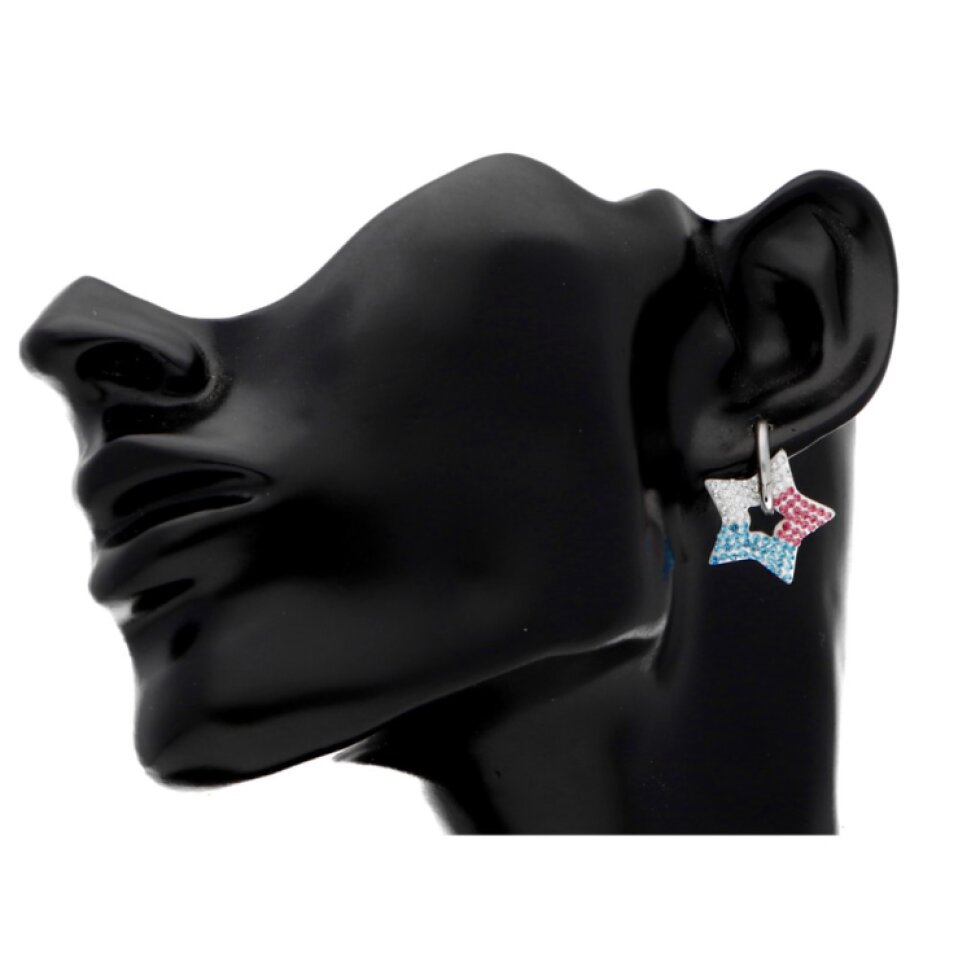 Náušnice barevné hvězdičky z chirurgické oceli se zirkony