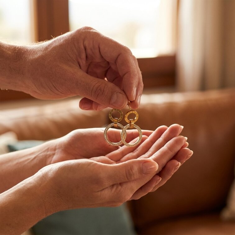 Náušnice chirurgická ocel kroužky s kamínky dvě barvy