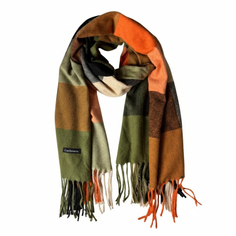 Kašmírová dámská kostkovaná šála 180 x 65 cm