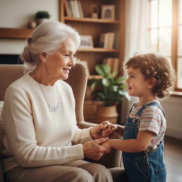 Řetízek z oceli se jménem Grand Mother stříbný
