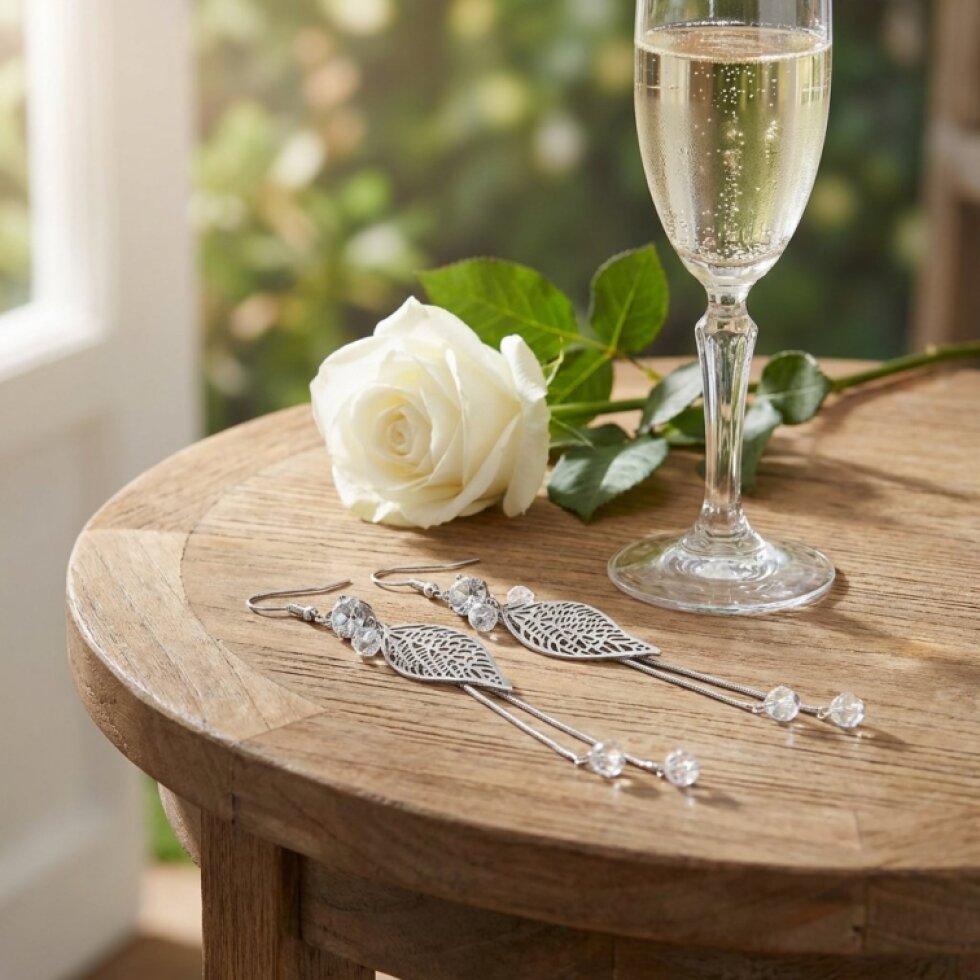 Visací náušnice s kamínky SKD975 - Chirurgická ocel