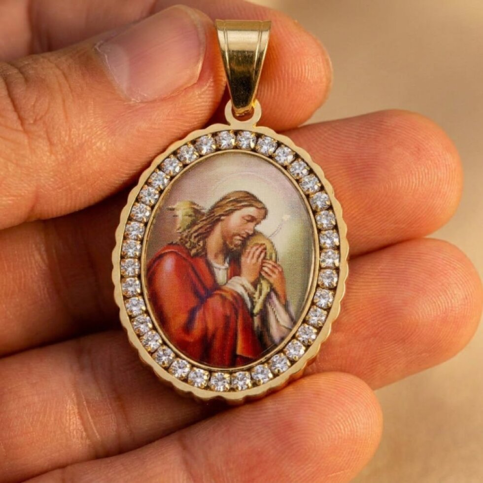 Přívěsek Ježis s krystalky Gold
