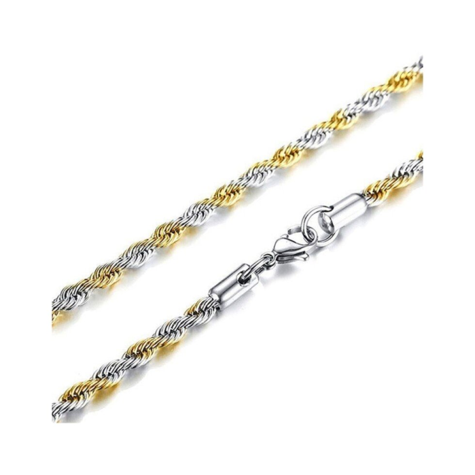 Dámsky ocelový točený řetízek Valis bicolor 50 cm x 2 mm