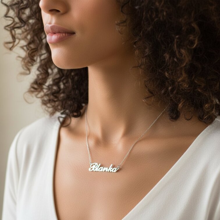 Řetízek z oceli se jménem Blanka stříbrný