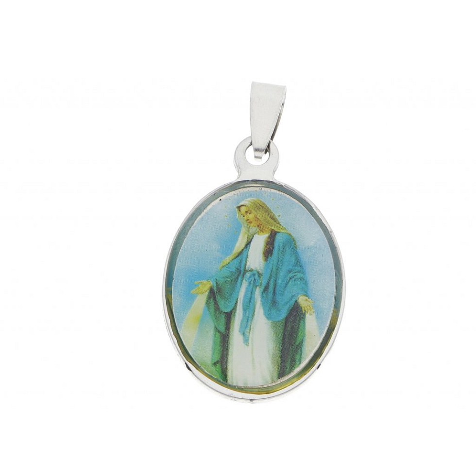 Přívěsek Madonka 12 - Chirurgická ocel, Panna Marie, Stříbrný