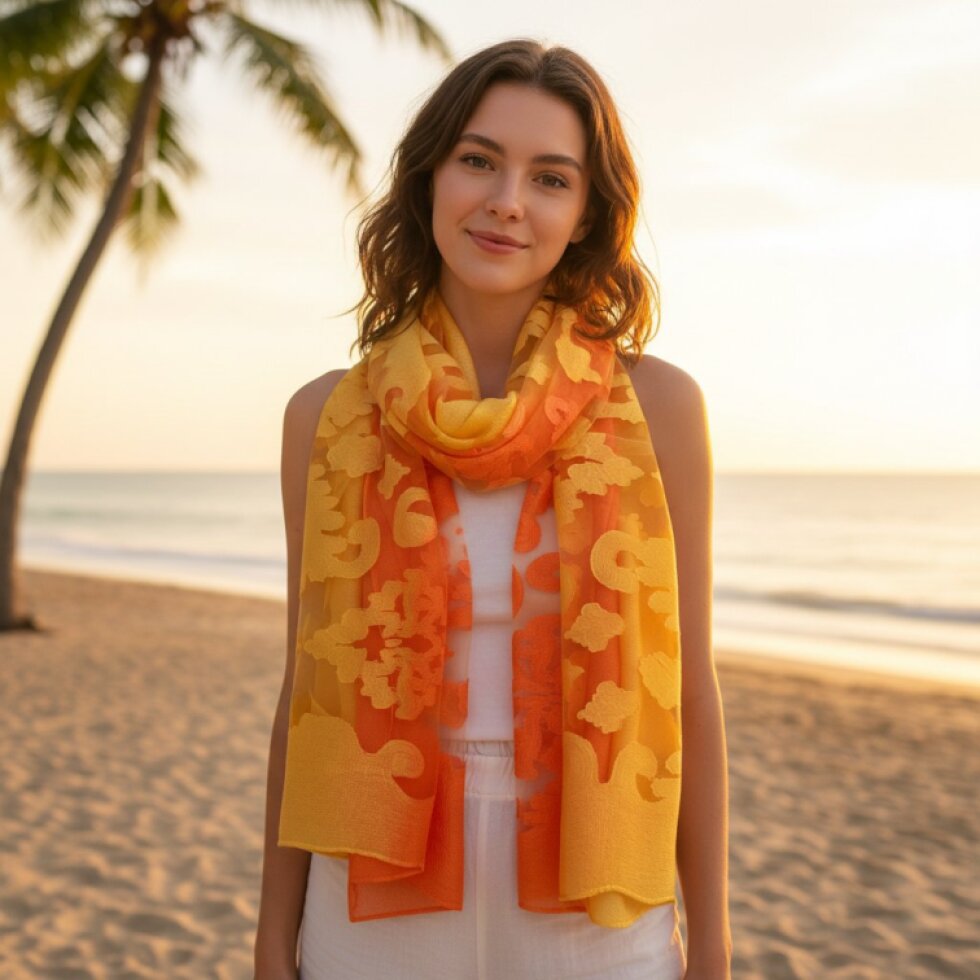 Elegantní šátek 185x67cm s kontrastním vzorem Dual Contrast-wa-185