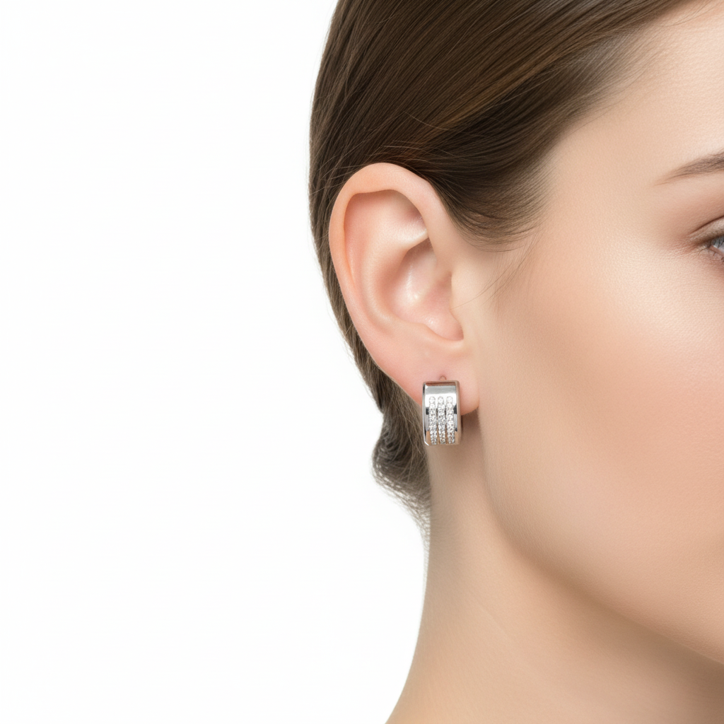 Stříbrná souprava z chirurgické oceli kroužky