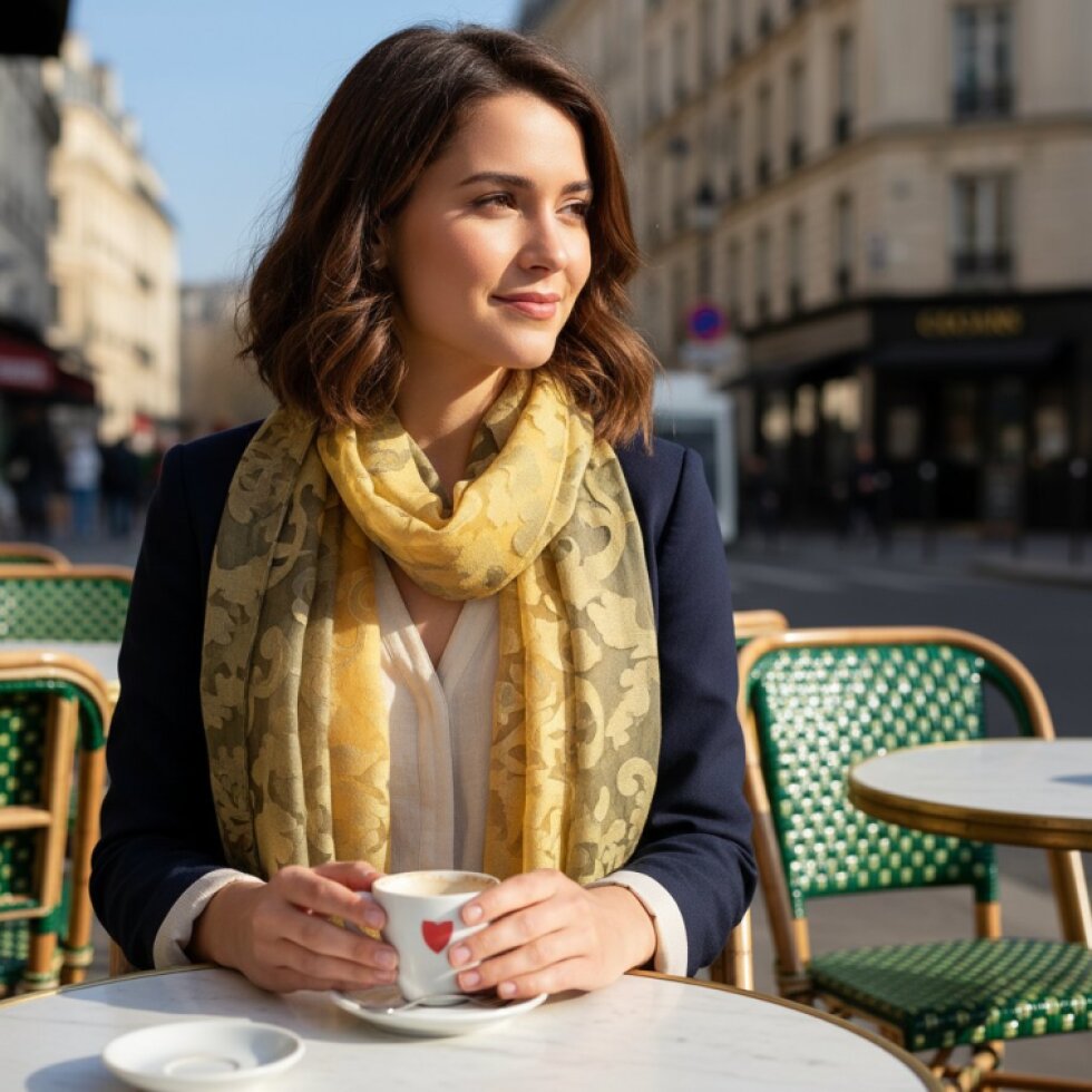 Elegantní šátek Dual Contrast 185x67cm, hedvábí a viskóza