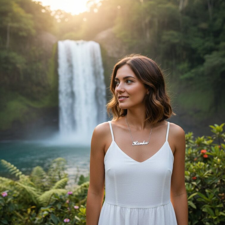 Řetízek z oceli se jménem Hanka stříbrný