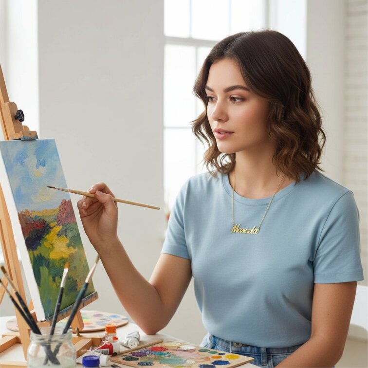 Řetízek z oceli se jménem Marcela zlatá ocel