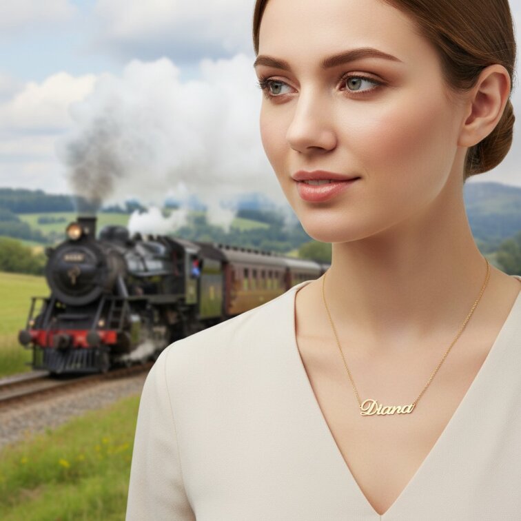 Řetízek z oceli se jménem Diana zlatá ocel