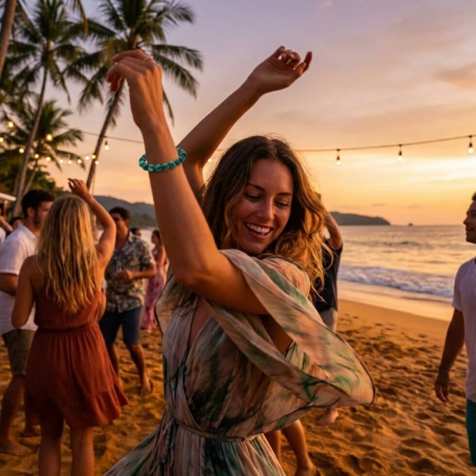 Stylový natahovací náramek se zelenými kuličkami, 8 mm
