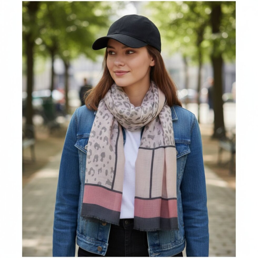 Wildora Barevný Šátek 180x78 - Pestrobarevný Zvířecí Vzor