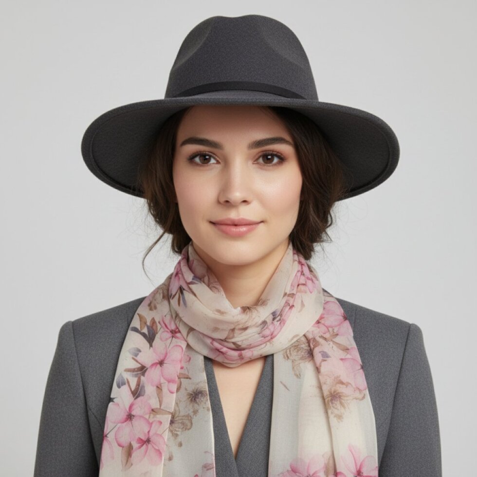 Dámská šála Florela 180x70 cm, květinový vzor, 100% silk feeling