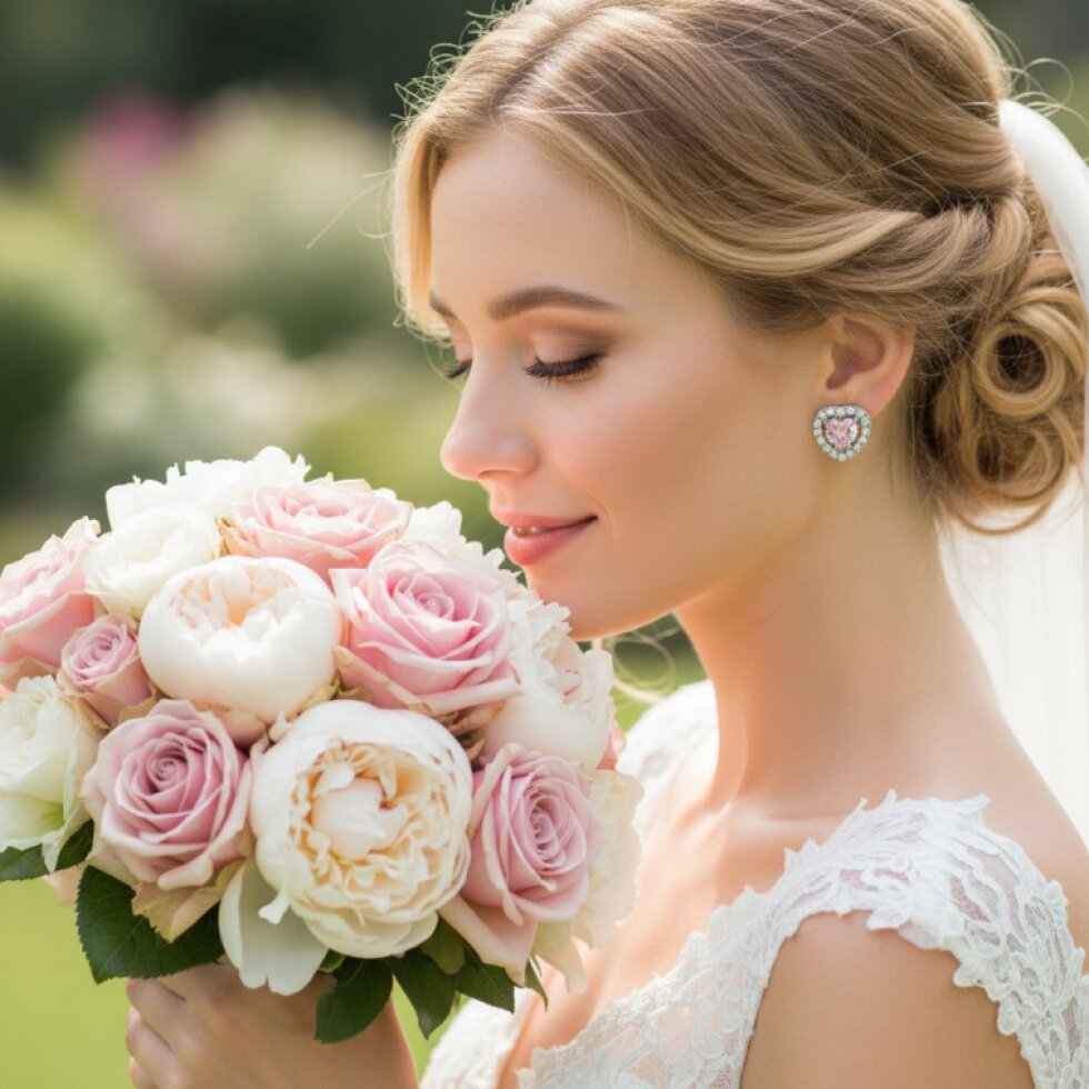 Ocelové náušnice s růžovými zirkony-Nerina-EW 325